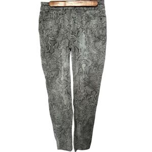 White House Black Market High Rise Skinny Ankle Animal Print Pants Jeans